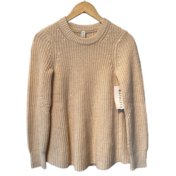 Athleta wool Sierra Crew Sweater in oatmeal size XXS NWT - Picture 1 of 6
